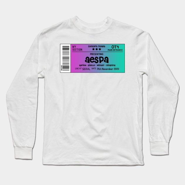 aespa Concert Ticket Long Sleeve T-Shirt by skeletonvenus